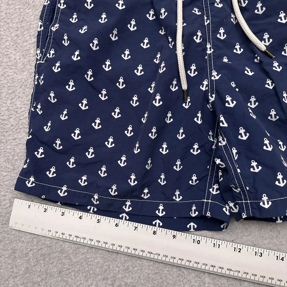 Polo Ralph Lauren Swim Trunks Mens Small Anchor All Over Print Mesh Lined Preppy